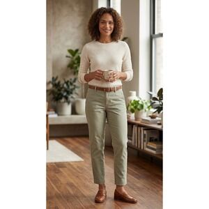 Van Heusen Khaki Pants Womens 10 Beige Straight Leg Stretch Career Casual